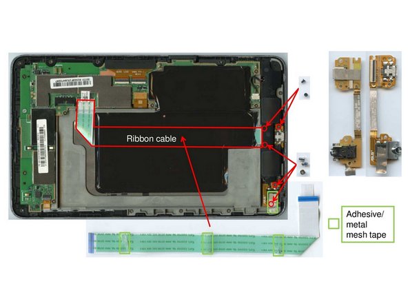 Asus Google Nexus 7, Removal of speakers and headphone connector board: step 5, image 1 of 1