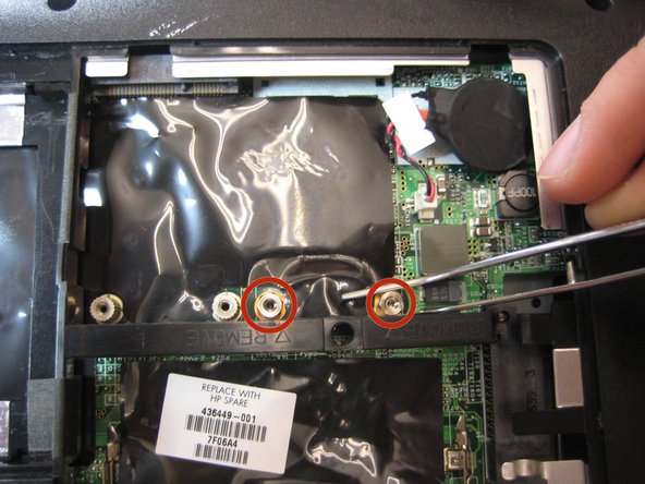 HP Pavilion dv6000 Fan Replacement: step 12, image 1 of 2