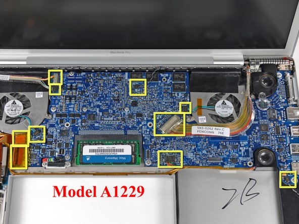 MacBook Pro 17" Models A1151 A1212 A1229 and A1261 Logic Board Replacement: step 14, image 2 of 3