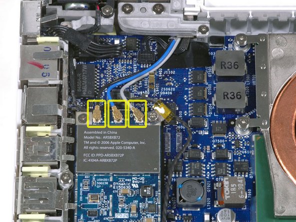 MacBook Core 2 Duo AirPort Card Replacement: step 13, image 1 of 2