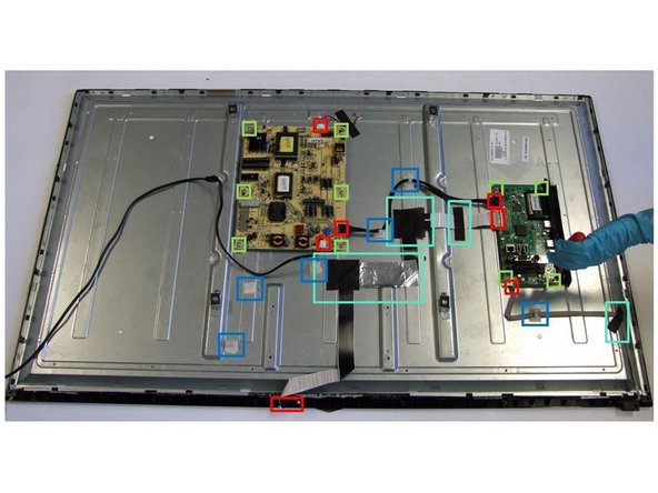 Polaroid P50LED14 TV set, Removal of Printed Circuit Boards (PCB): step 4, image 1 of 2