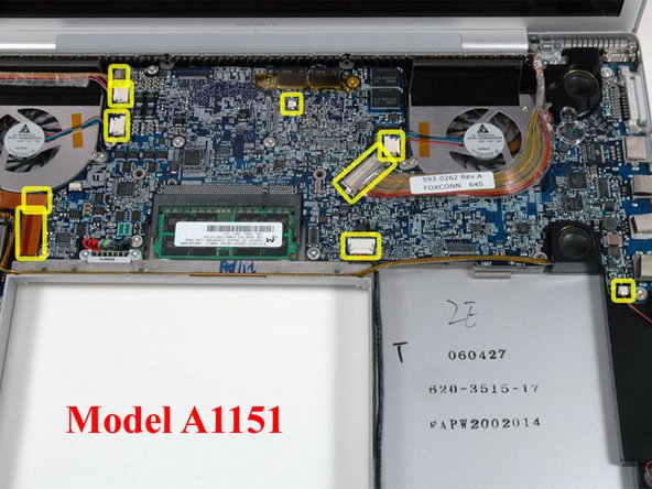 MacBook Pro 17" Models A1151 A1212 A1229 and A1261 Lower Case Replacement: step 14, image 1 of 3
