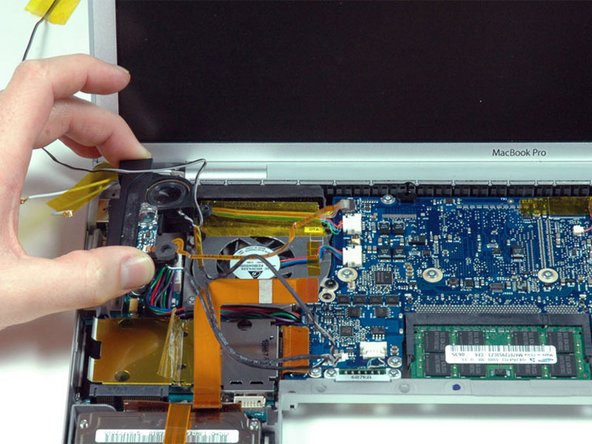 MacBook Pro 15" Core Duo Model A1150 Speakers Replacement: step 25, image 1 of 1