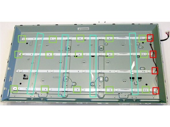 Philips 40PFK4509/12 TV set, Removal of Backlights (LED): step 6, image 2 of 3