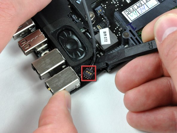 MacBook Unibody Model A1278 Left Speaker Replacement: step 29, image 1 of 1