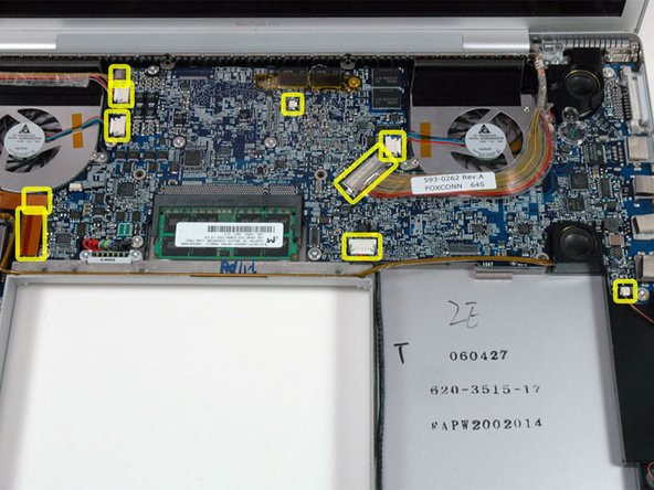 MacBook Pro 17" Models A1151 A1212 A1229 and A1261 Logic Board Replacement: step 14, image 1 of 3