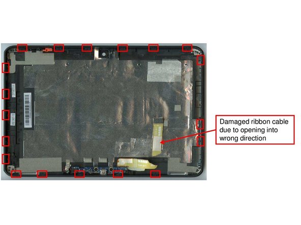 Acer IconiaTab, Removal of back cover: step 1, image 2 of 2