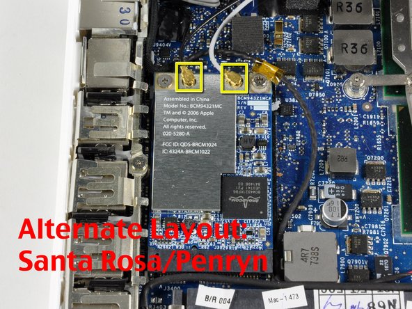 MacBook Core 2 Duo AirPort Card Replacement: step 13, image 2 of 2