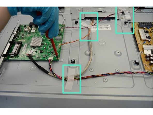 Philips 40PFK4509/12 TV set, Removal of Printed Circuit Boards (PCB): step 2, image 2 of 3