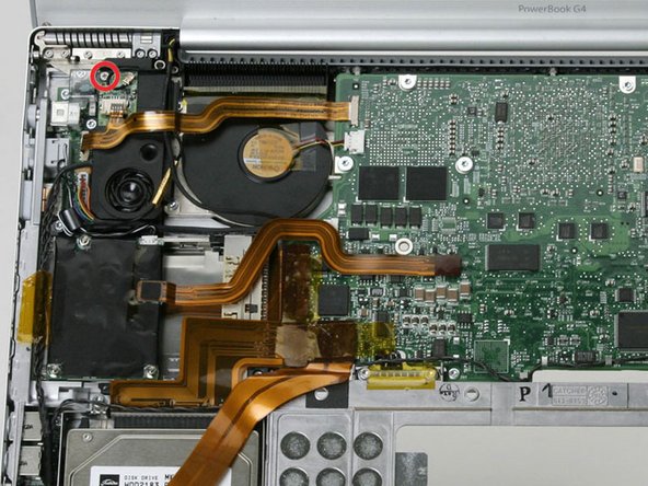 PowerBook G4 Aluminum 17" 1-1.67 GHz RJ-11 Board Replacement: step 13, image 1 of 1