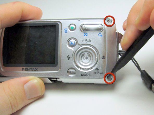 Pentax Optio WP Back Casing Replacement: step 4, image 1 of 2