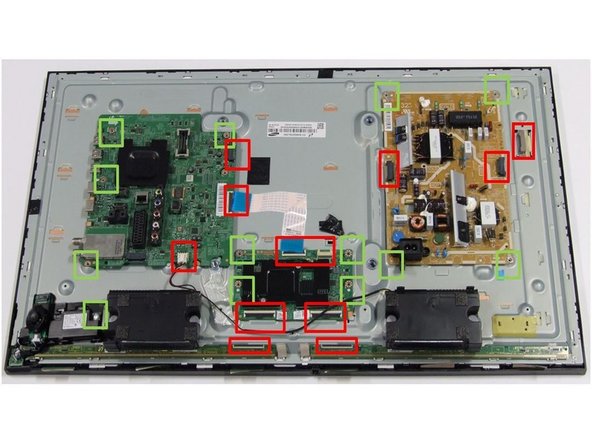Samsung UE32H6470SSXZG TV set, Removal of Printed Circuit Boards (PCB): step 3, image 1 of 3