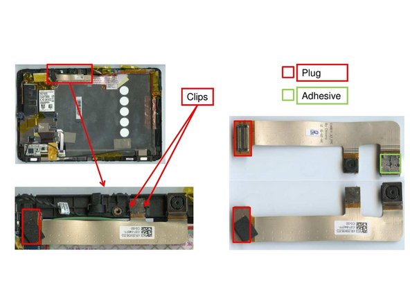 Acer IconiaTab, Removal of front camera: step 3, image 1 of 1