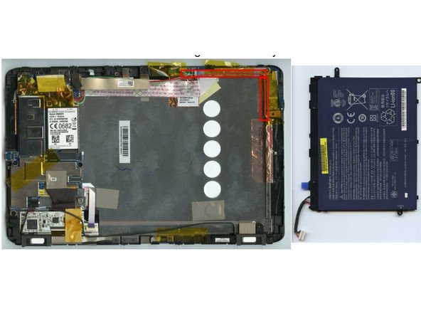 Acer IconiaTab, Removal of Battery: step 2, image 2 of 2