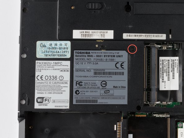 Toshiba Satellite M45 Speakers Replacement: step 5, image 1 of 3