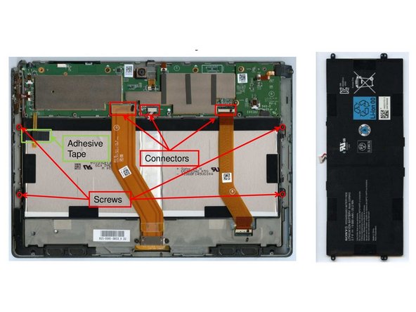 Sony Xperia Tablet S, Removal of battery.: step 3, image 1 of 1