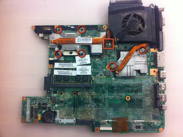 HP Pavilion dv6000 Fan Replacement: step 18, image 1 of 2
