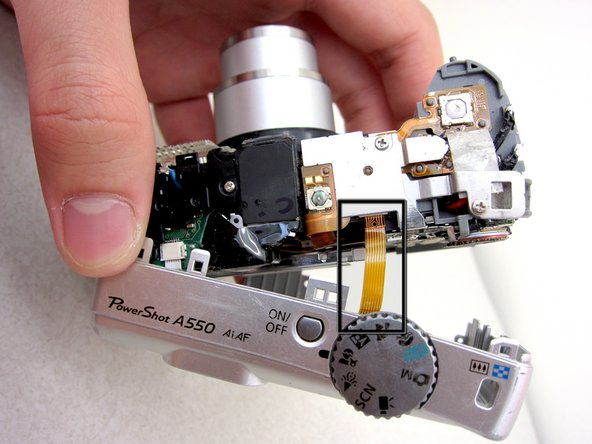 Canon PowerShot A550 LCD Screen Replacement: step 6, image 2 of 3