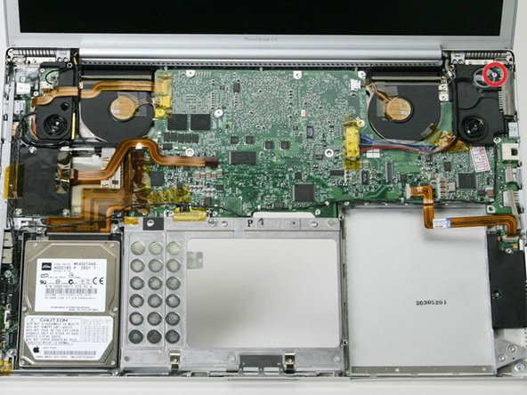 PowerBook G4 Aluminum 17" 1-1.67 GHz Logic Board Replacement: step 16, image 1 of 1