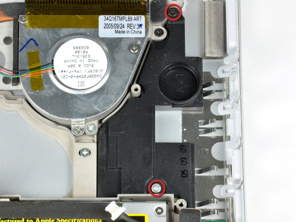 PowerBook G4 Aluminum 15" 1.67 GHz Heat Sink & Fans Replacement: step 26, image 1 of 1