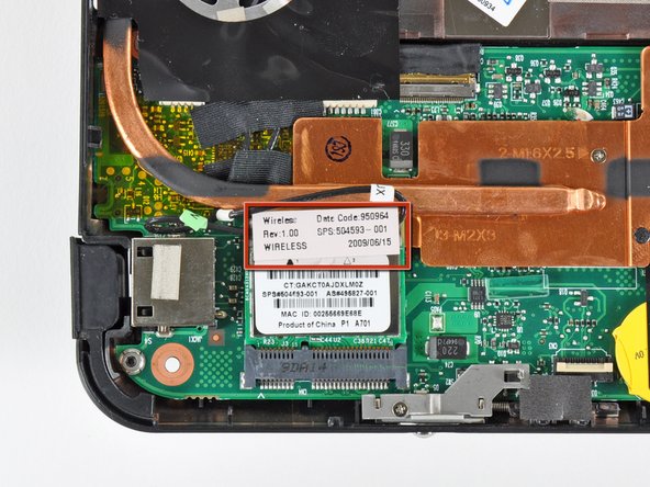 HP Mini 1000 Wi-Fi Board Replacement: step 18, image 1 of 1