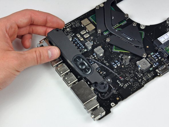MacBook Pro 15" Unibody 2.53 GHz Mid 2009 Left Speaker Replacement: step 29, image 1 of 1