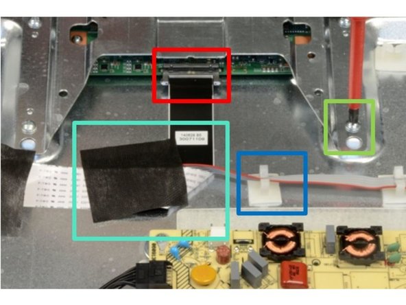 Toshiba 48L1443DG TV set, Removal of Printed Circuit Boards (PCB): step 2, image 2 of 3