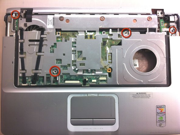 HP Pavilion dv6000 Fan Replacement: step 7, image 1 of 3