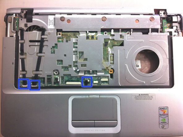 HP Pavilion dv6000 Fan Replacement: step 13, image 2 of 3