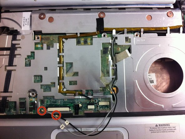 HP Pavilion dv6000 Fan Replacement: step 10, image 1 of 3