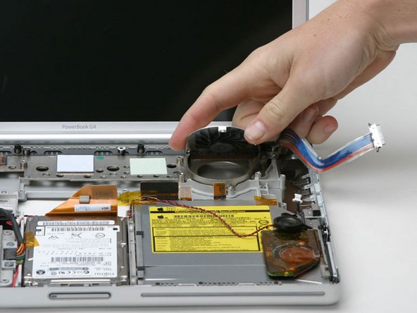 PowerBook G4 Aluminum 15" 1-1.5 GHz Right Fan Replacement: step 25, image 1 of 1