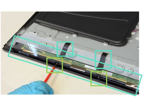 Hisense LTDN40K220WSEU TV set, Removal of Liquid Crystal Display (LCD): step 4, image 2 of 3