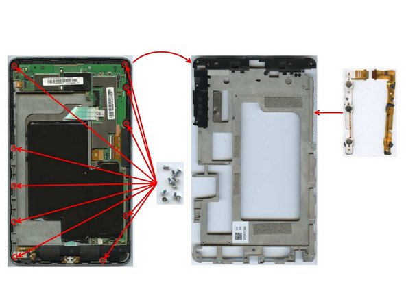 Asus Google Nexus 7, Removal of magnesium frame: step 6, image 1 of 1